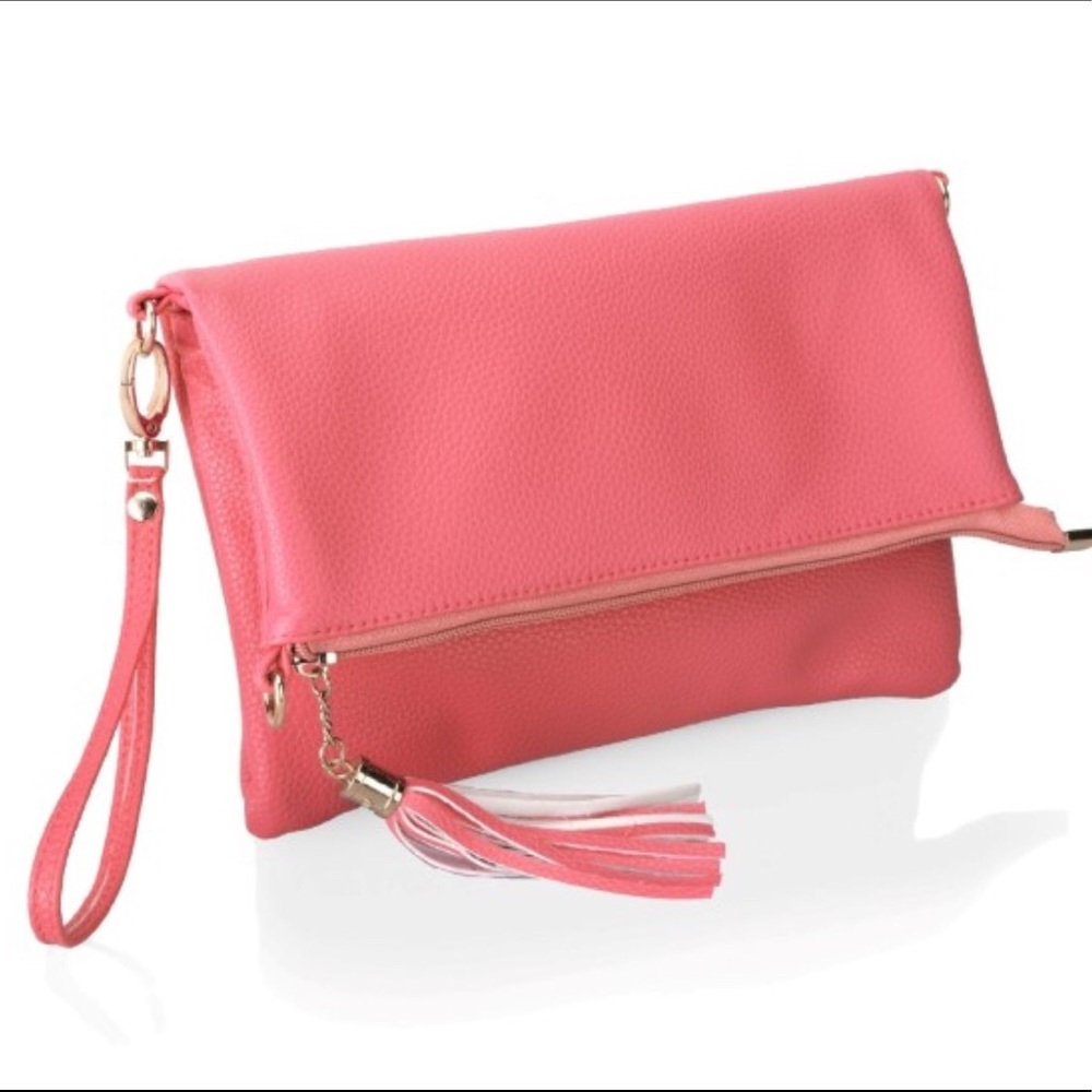 Fold over clutch and crossbody bag